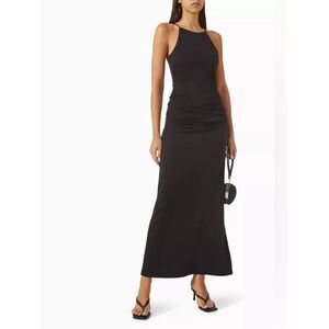 Acler Women's Black Stretch Ruched Sleeveless Maxi Dress Size 12 NWOT DL4